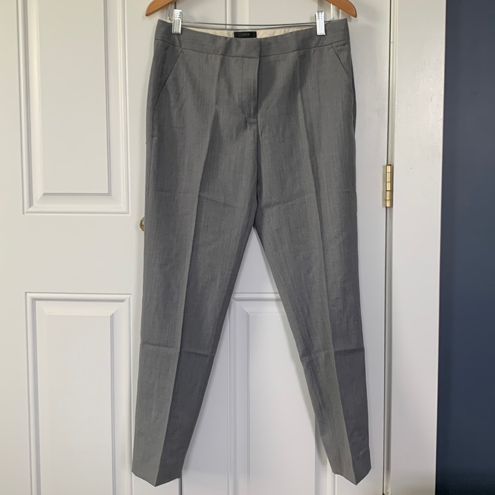 J.Crew Gray Patterned Trouser Pants - image 1